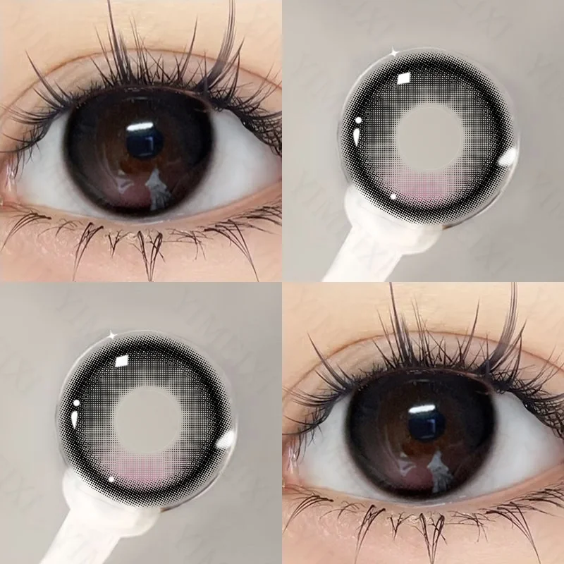 

KSSEYE 2PCS Contact Lenses for Eyes With Degree Lenses Good Quality Natural Pupils Black Contacts Color Grey Lense Free Shipping