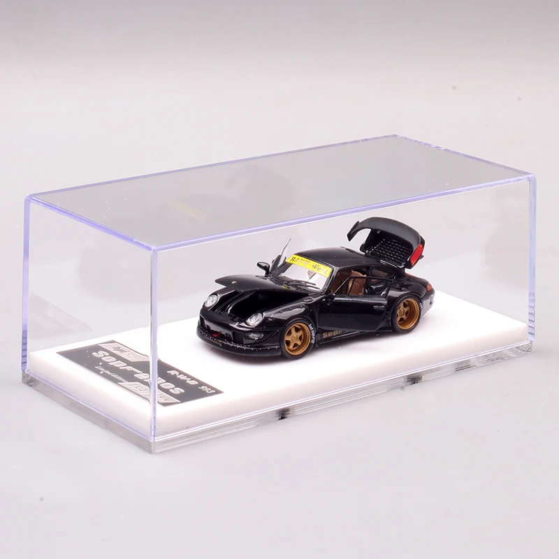 

HPI1: 64 Porsche 993RWB black gold sports car full open immovable resin model gift collection ornaments