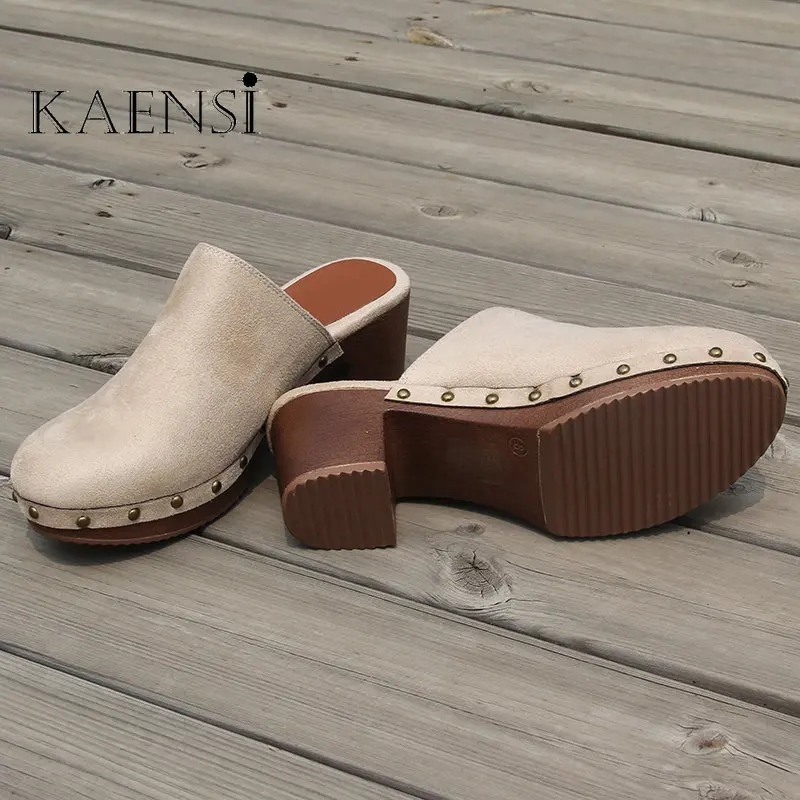 Womens Shoes High Heels Summer Sandalias Chunky Fashion Casual Buckle China Embroidered Shoe Upper Rivet Heels Platform Sandals