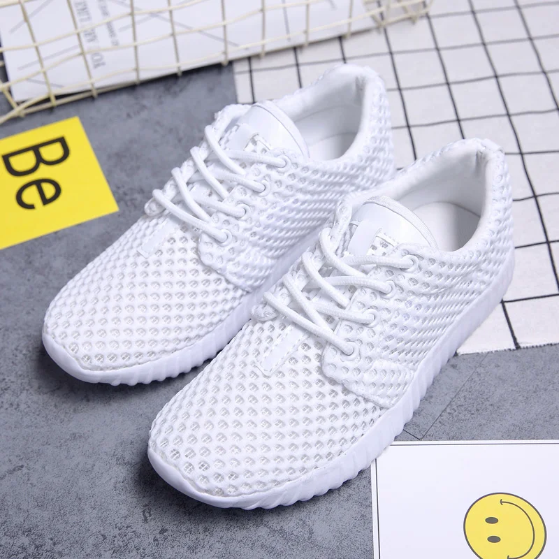 

Hot sell Summer Outdoor Women Sneakers Casual White Women Shoes Breathable Ultralight Cutout Solid Kintting zapatos mujer