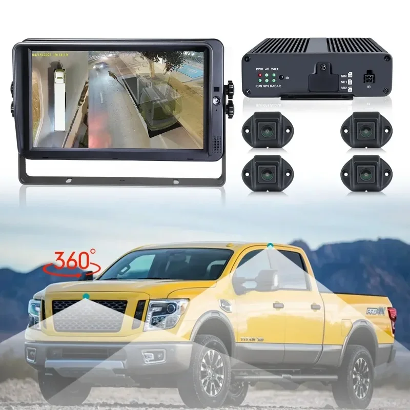 

Камера для автомобиля STONKAM HD с углом обзора 360 градусов, система объемного монитора с видом птицы, 3d-изображение, Gps, ночное видение с низким уровнем освещенности