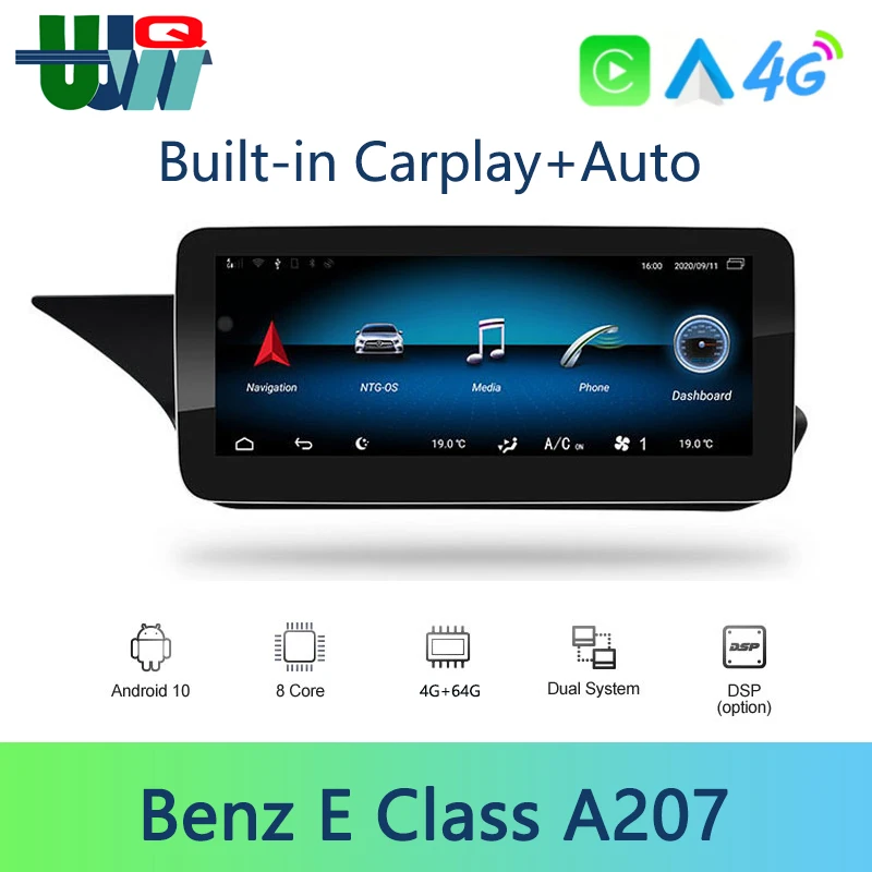 

UJQW 2 Din Android 10 Car Radio Stereo Receiver For Mercedes Benz E Class W207/A207/C207 2009-2015 Touch Screen Carplay GPS Navi