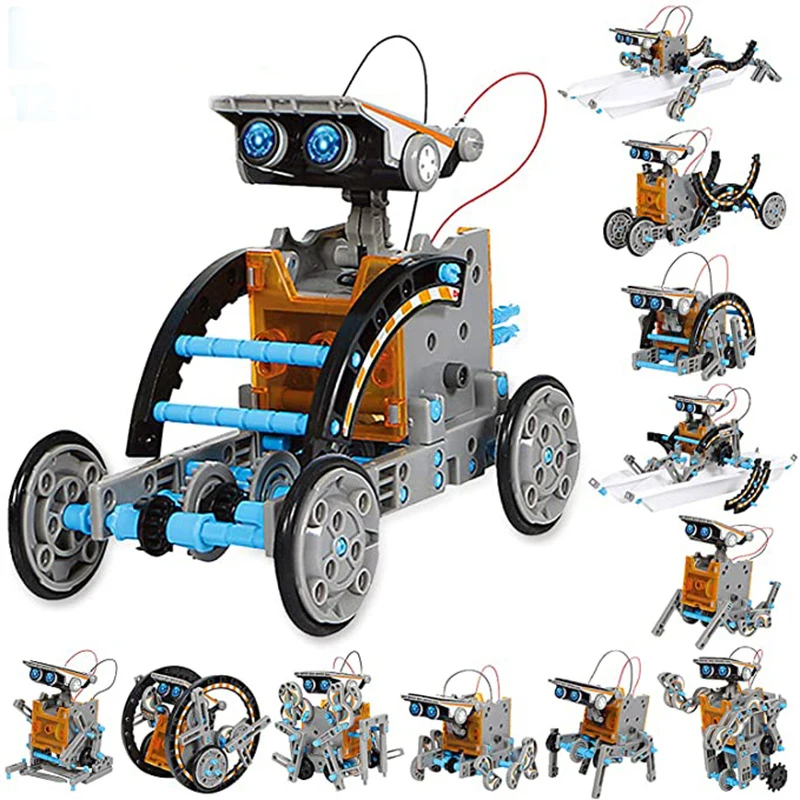 

12 in 1 Stem Toys Creative Educational Toys Building Blocks Solar Powered Robot Toy Science Kit Bricks Toys For Children Gifts