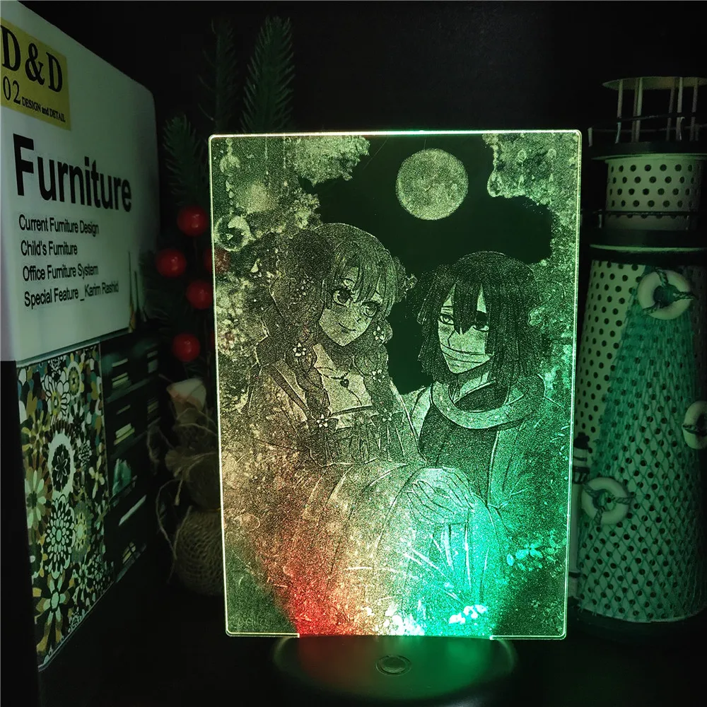

Manga Demon Slayer 3D Night Light Home Decor Frosted LED Bedside Atmosphere Light Gaming Room Display Lamp Xmas Gift Kid Toy MX
