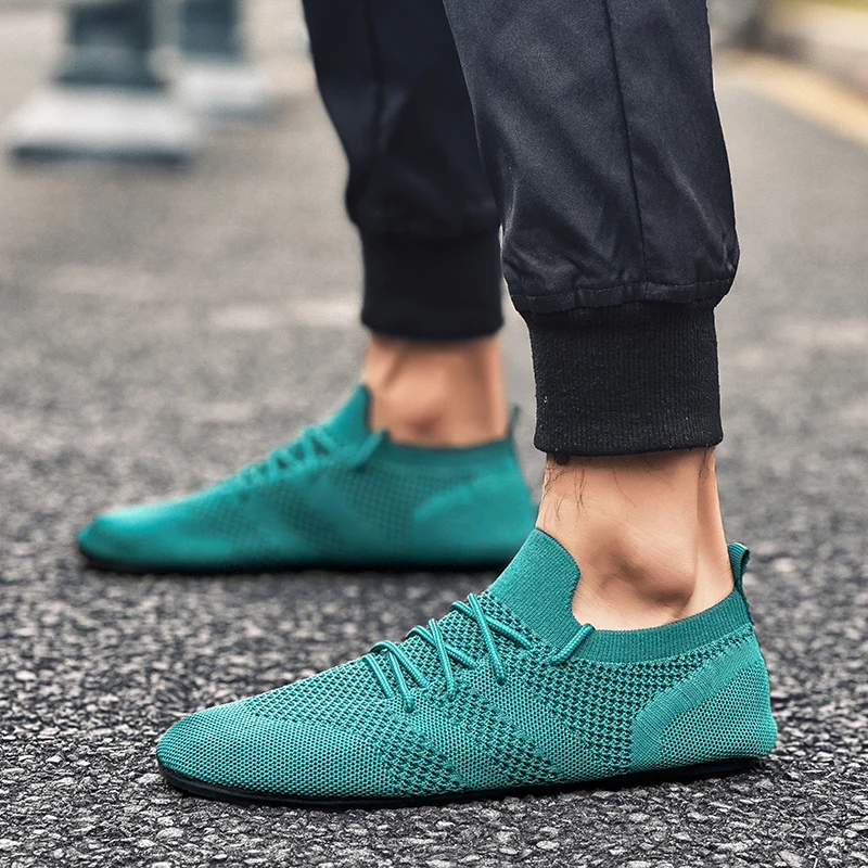 Кроссовки мужские сетчатые без шнуровки легкие дышащие