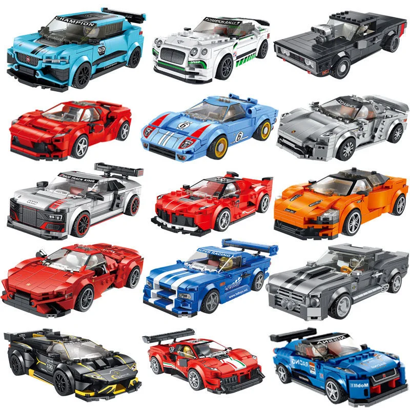 

2023 GTR Supercar Toys City Rally Car Building Blocks Technology Racing Speed Champion F1 Classic Vehicle Model Kids MOC Gifts