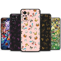 phone case for redmi note 10 11 11s 11e 7 8 8t 9 9s 9t pro plus 4g 5g soft silicone case cover pokemon pikachu family anime
