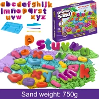 diy dynamic sand toys mould set magic sand color digital letter mold set colorful sand mud plasticine color sand educational toy