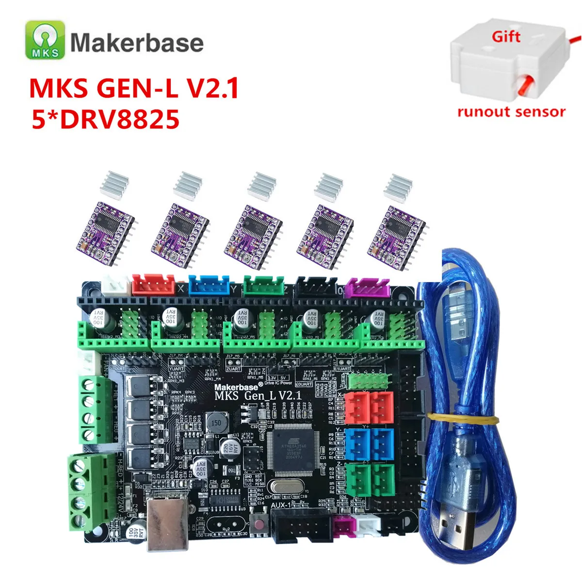 Makerbase оригинальная плата управления для 3D-принтера MKS GEN L V2.1 поддержка платы a4988