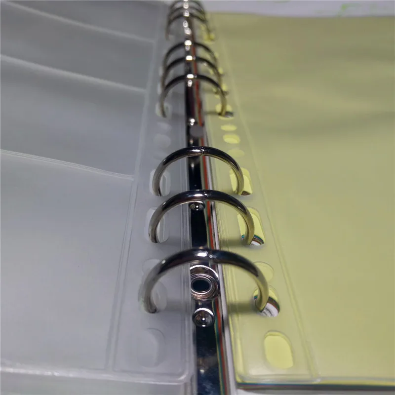 

5PCS Convenient Clear PVC B5 Binder Pockets Zipper Folders with Pen Clip for 6-Ring Notebook Binder Files Reports Binder