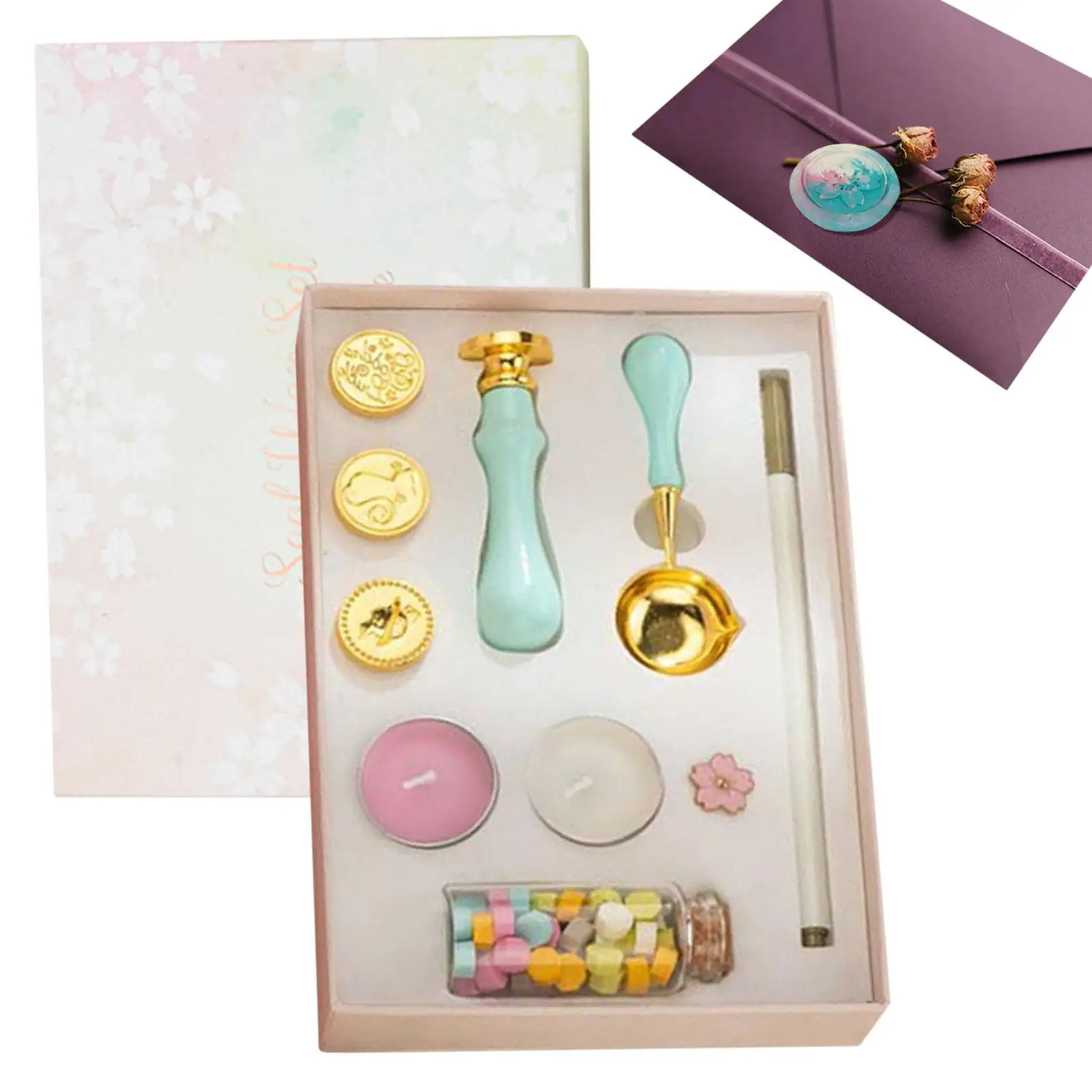 

Набор для уплотнения воском, штамп для воска с латунной головкой и деревянной ручкой