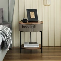 zq modern minimalist round bedside table nordic small creative bedroom bedside cabinet rotating storage cabinet