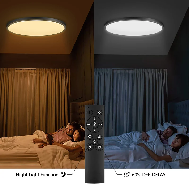 $22.29 LED Pendant Light Ultra-thin Ceiling Lamp Large Bedroom Room Light Lighting Modern Remote Control Bedroom Livingroom RC Dimmable