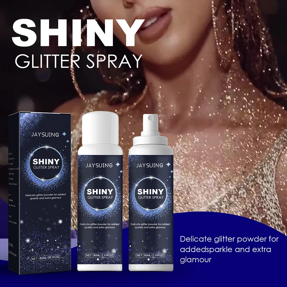 High Gloss Starry Glitter Powder Spray For Hair Face Body Highlight Makeup Sparkle Powder