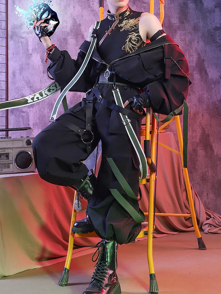 

PRE-SALE Game Genshin Impact Xiao Cosplay Costume Cool Killer Doujin Overalls Wear Pants COS Carnival Party for Men Women
