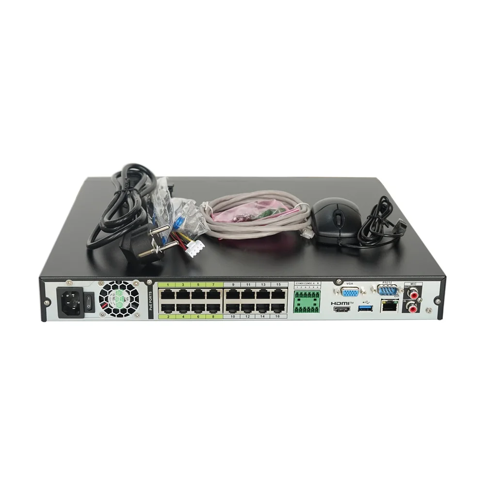 Dahua NVR5216-16P-EI 16PoE 1U 2HDDs WizSense сетевой видеорегистратор с поддержкой 4K H.265 порт