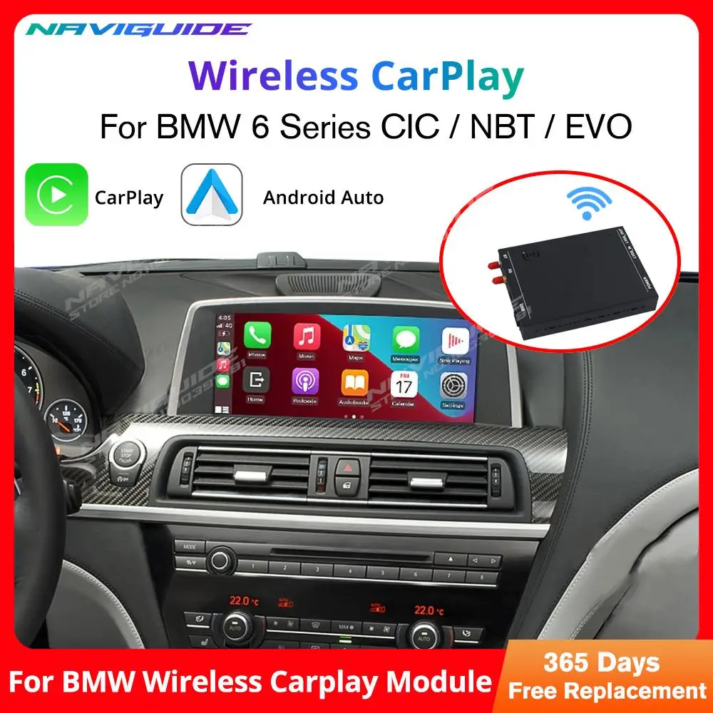 

Беспроводной интерфейс IDE Apple CarPlay Android авто для BMW 6 серии F06 F12 F13 CIC NBT G32 EVO 2010-2020 с функцией Mirror Link