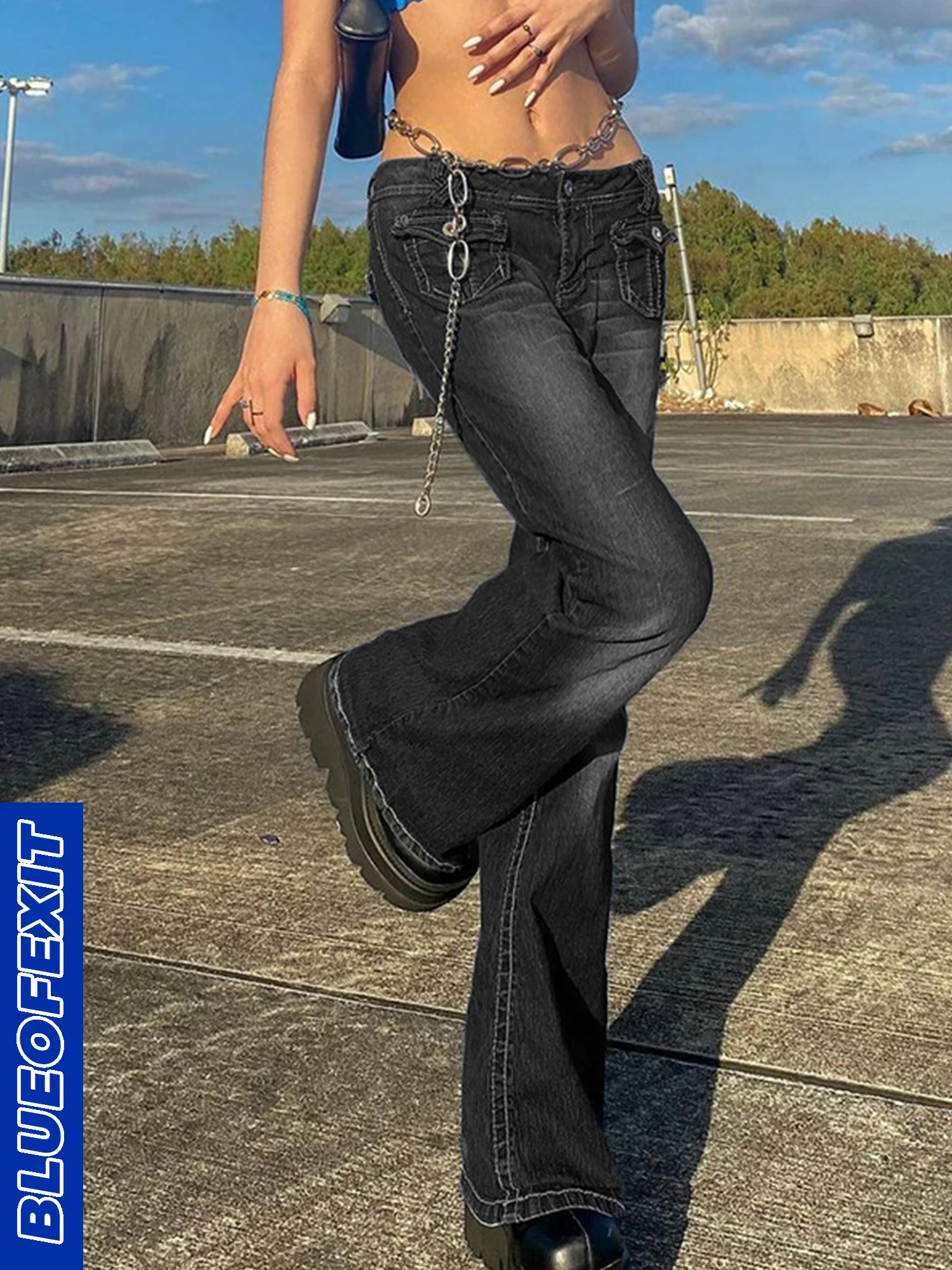 

Low Waist Denim Jeans women Vintage Cute Chic Straight Pants wide leg jwans woman Streetwear Harajuku Grunge Clothes Trousers