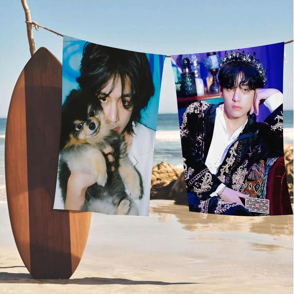 Kpop Kim Tae Hyung V Layover Пляжное Полотенце Из Микрофибры Мягкое Быстросохнущее