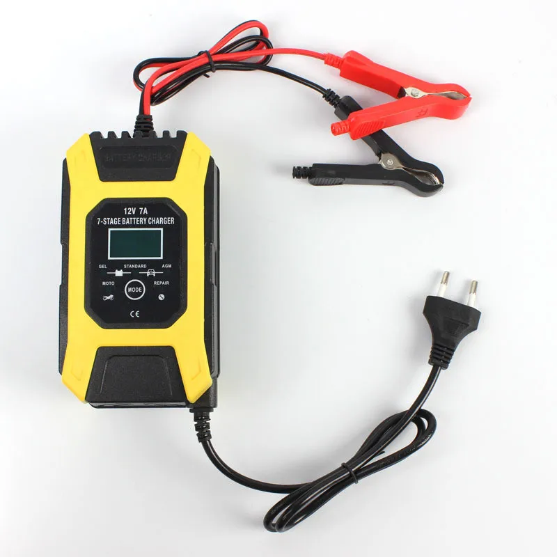 

12V 7A 7-stage Pulse Battery Charge, Deep Cycle EFB GEL WET AGM Car Motorcycle Battery Charger, Maintainer & Desulfator