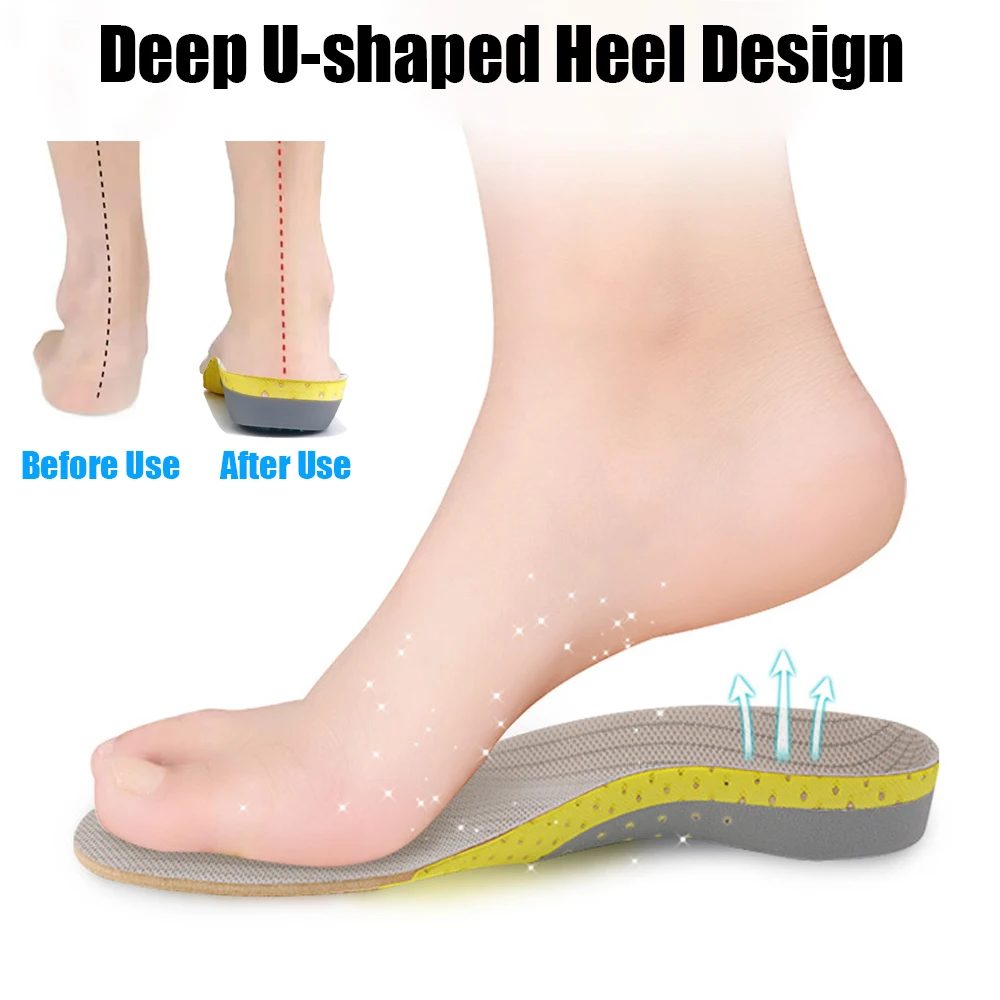 Orthotic Arch Support Gel Insoles Flat Foot Orthopedic Insoles for Men Women Plantar Fasciitis Shoes Insert X/O Leg Corrector