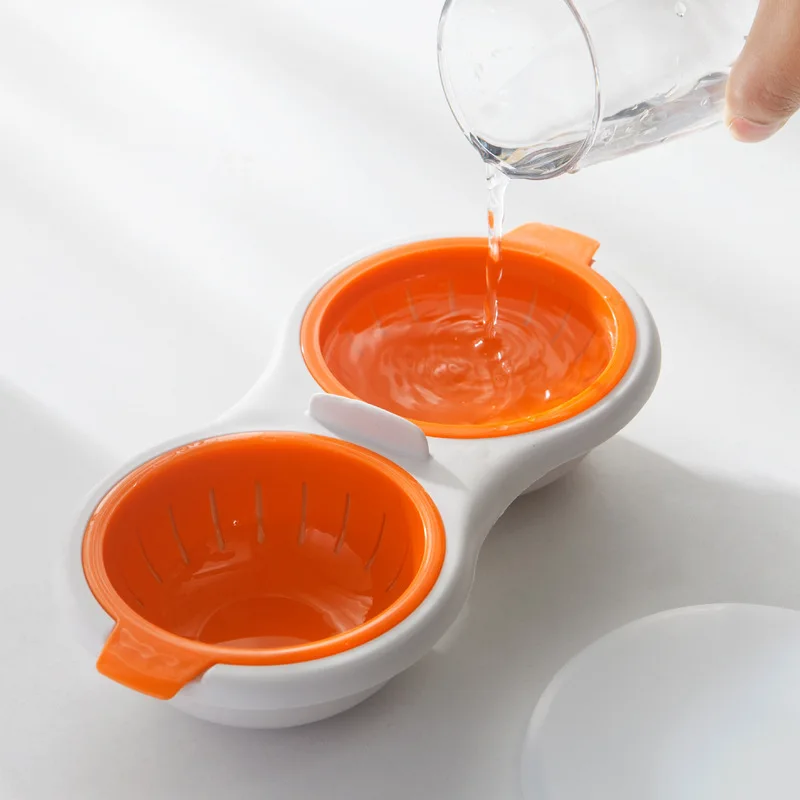 Дренажный котел двухчашечный для яиц микроволновый Круглый двойной