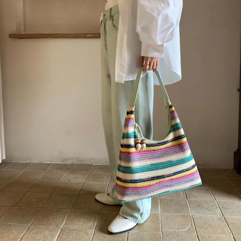 Женская сумка South Wind Rainbow Hytot новая приморская плетеная сумка-тоут большая