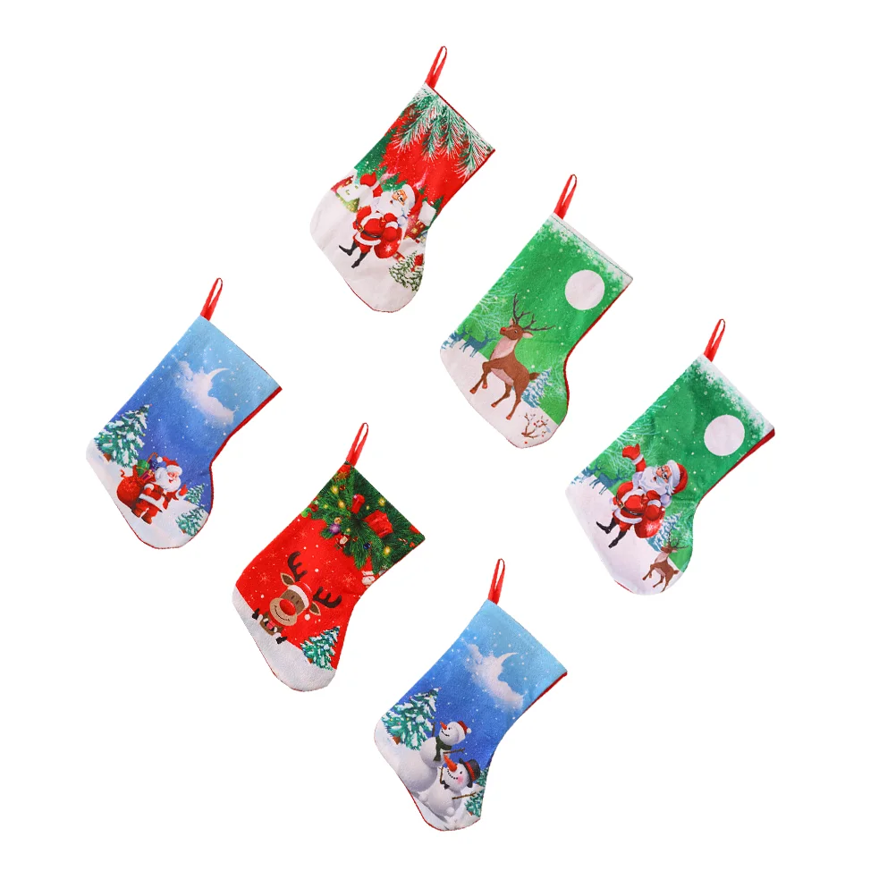 

12Pcs Socks Party Fashion Gift Bag Hanging Socks Cloth Christmas for Holiday