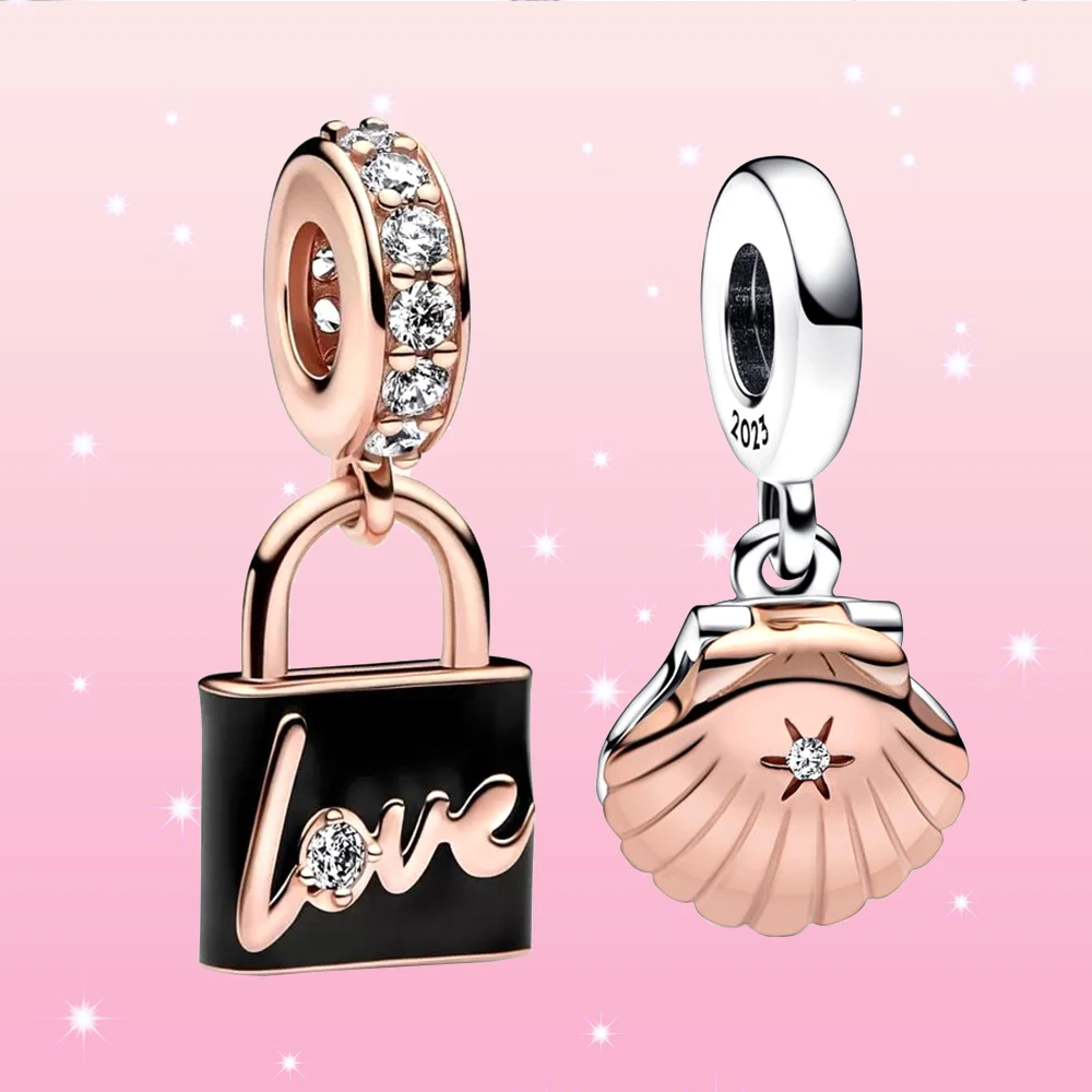 Pandora Club 2023 Sea Shell and Treated Freshwater Cultured Pearl Dangle Charm, Fit for Executive Personality Bracelet, Gift for Woman