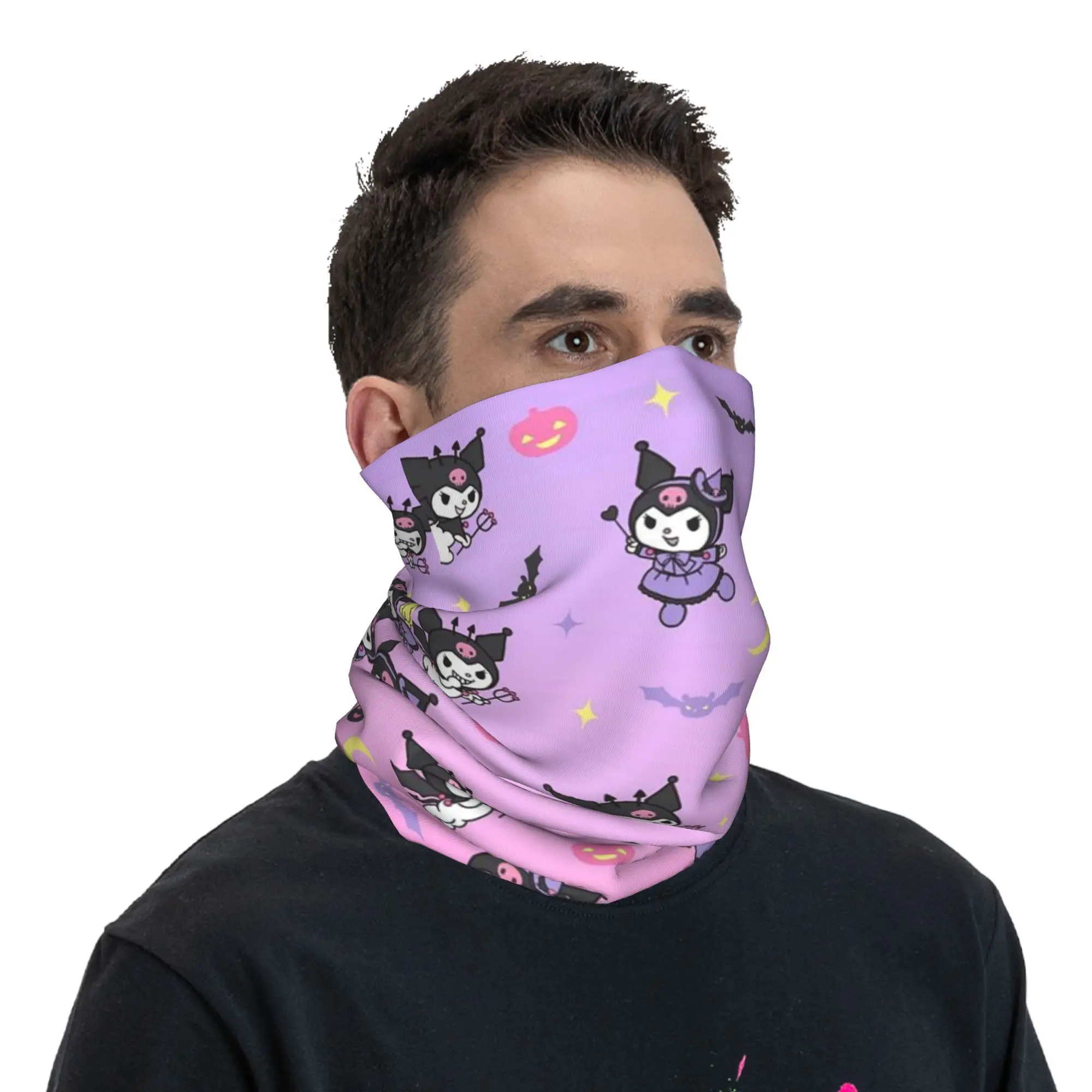 Изготовленная на заказ бандана Kuromi Kawaii зимняя теплая повязка шею женский