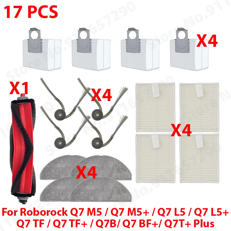 

Запчасти для робопылесоса Roborock Q7, M5, L5, TF Series: щетка, фильтр, салфетка, мешок