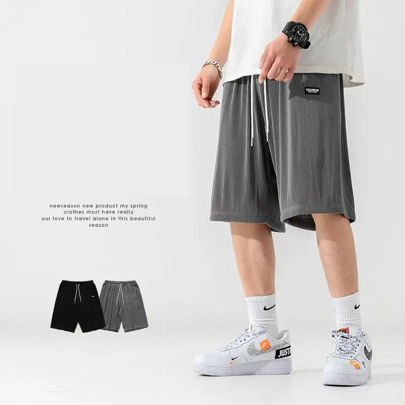 

2022 Summer New Drape Five-point Pants Loose And Thin Casual Sports Shorts Men Knee Length Soft Casual Shorts