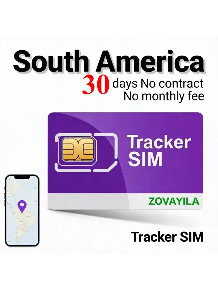 Фото SIM-карта для GPS-трекера IoT Data 4G, Южная Америка, без контракта, план с пополнением 30 МБ/30 дней, ZOVAGOLO SOUTH AMERICA №2