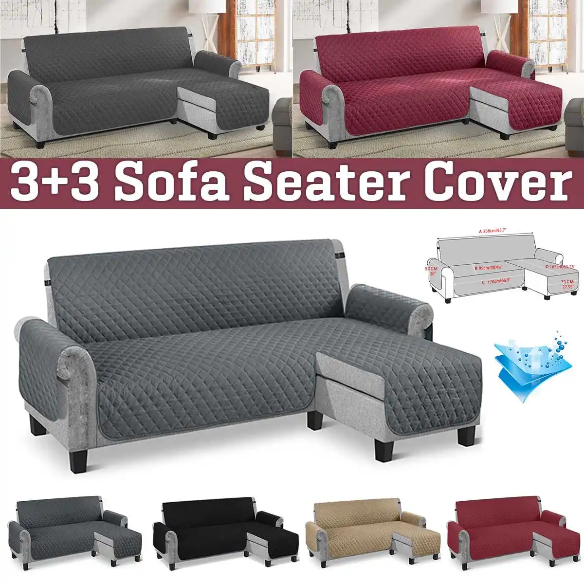 

Elastic Sofa Seat Cushion Cover for Furniture Protector Sofa Covers Pets Kids Washable Sofa Cushion Case Removable Livingroom