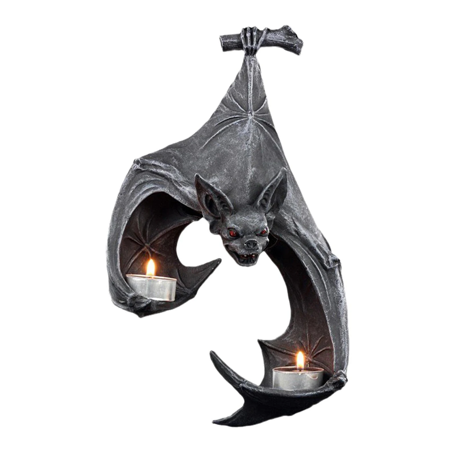 Bat Candleholder Black Resin Gothic Candles Holders Unique Delicate Wall Sconce Decor Candles Stand