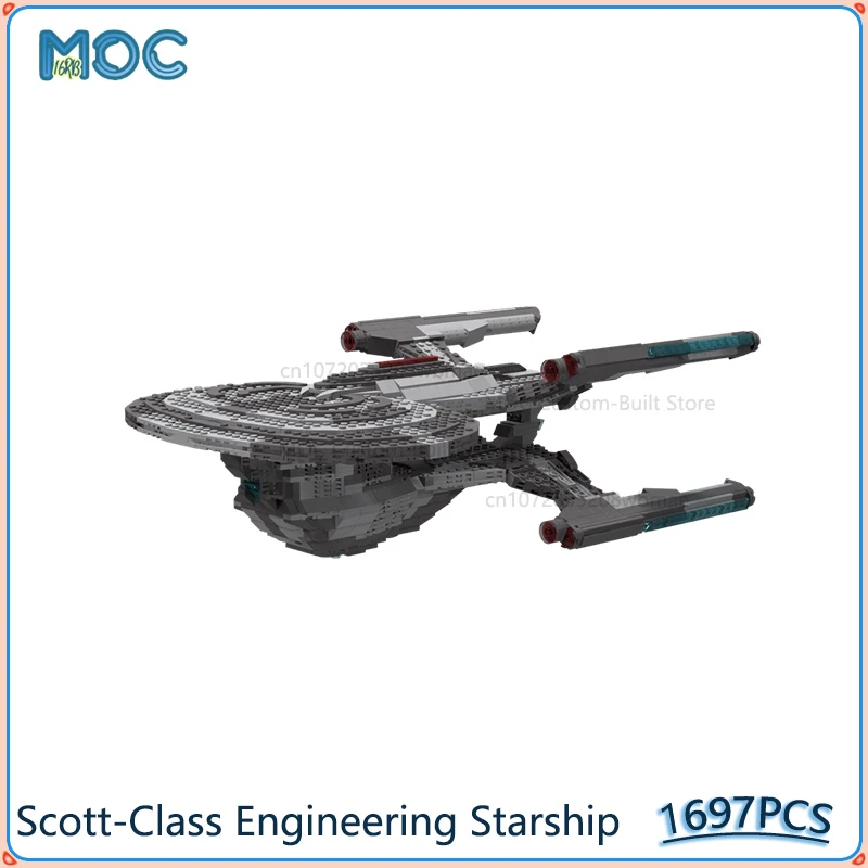 Scott-Class Engineering Starship Космическая модель MOC Строительные блоки Сборка кирпичей DIY