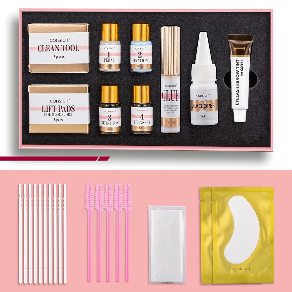 ICONSIGN Lash Lift and Tint Kit Professional Eyelash Lifting Calia Perming Lashes Tint Brow Dye Eyes Makeup Tools Dropshipping images - 6