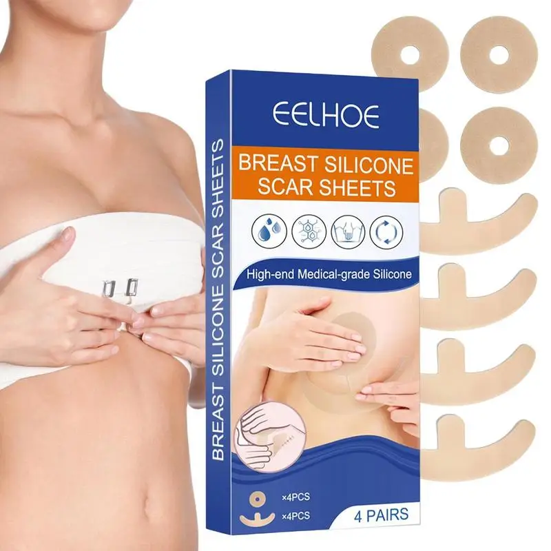 

Breast Scar Patches 8 Pieces Silicone Breast Scar Removal Sheets Scar Reduction Patches Help Recovery & Reduce Scars Breast