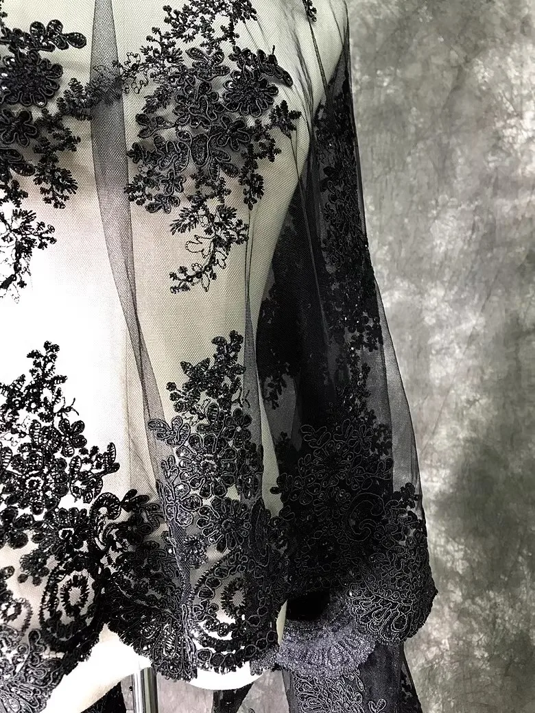 Европейские черные ресницы блестки вышивка кружева аксессуары свадебное платье