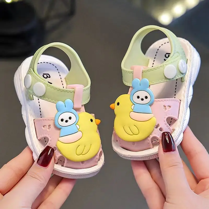 Повседневные Милые Дышащие Сандалии С Героями Мультфильмов Для Маленьких