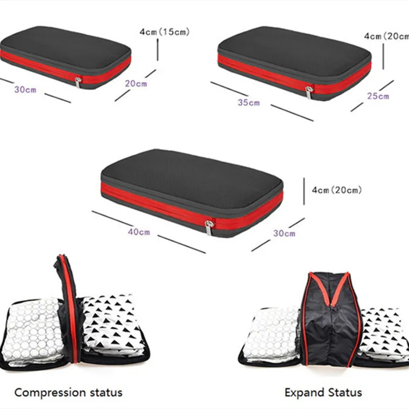 3Pcs/set Cube Luggage Packing Bag Home Wardrobe Clothes Tidy Organizer Storage Necessary Shoes Suitcases Packing Accessorie Item