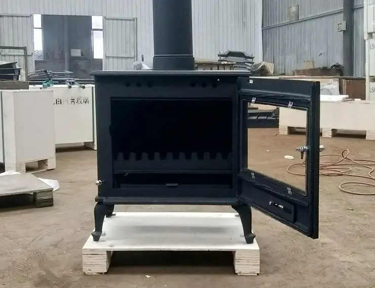 yyhcStovesFireplacesFireplacesБольшая чугунная печь Настоящий огонь Дровяная Камин для