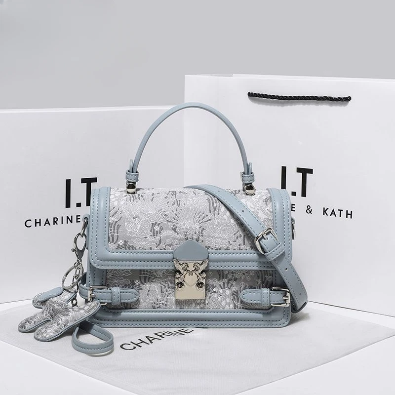

Miracle Kira Embroidered Small Square Bag 2023 New High End Handbag Fashionable and Versatile One Shoulder Diagonal Straddle Bag