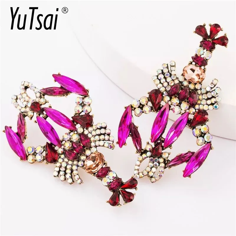 

Новые милые асимметричные серьги YUTSAI в виде раков, модные серьги-гвоздики из сплава с инкрустацией Стразы для женщин, ювелирные изделия, под...