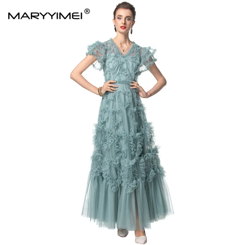 Летнее женское элегантное бальное платье MARYYIMEI Длинные вечерние платья с