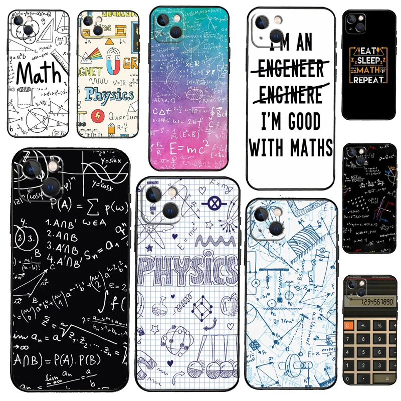 Physics Math Formula Equation Bumper Phone Case For iPhone 11 12 13 14 Pro X XR XS Max 6 6S 7 8 Plus SE 2020 Back Cover