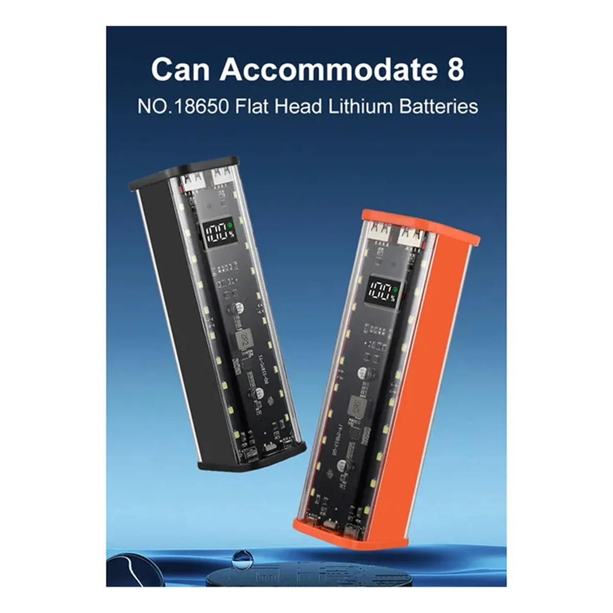 8 слотов 18650 DIY чехол для аккумулятора с быстрой зарядкой большой емкости цифровым