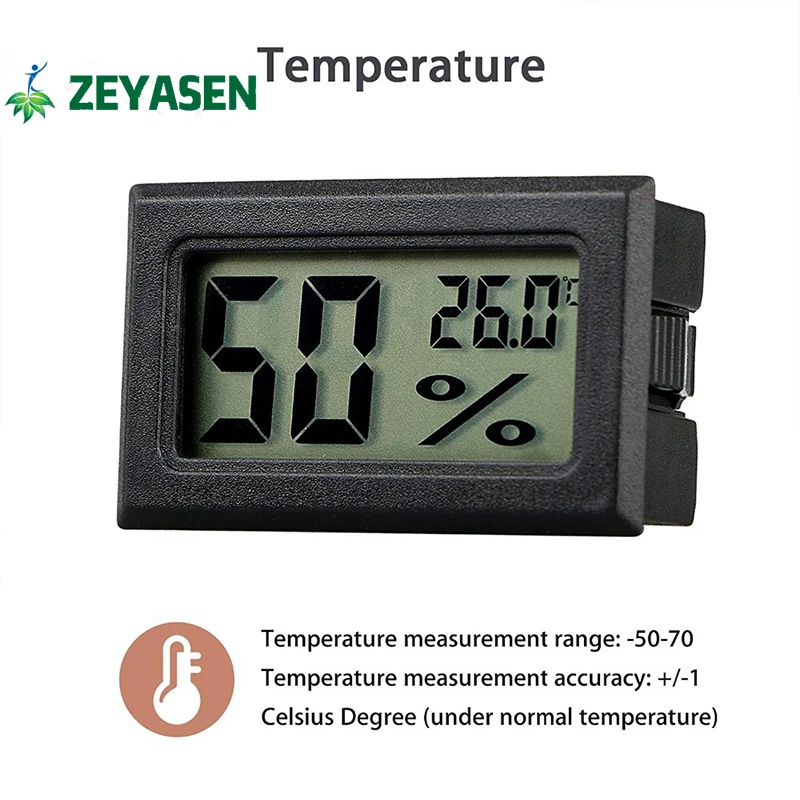 

Zeyasen Household Miniature Digital LCD Display Indoor Convenient Temperature Sensor Wireless Hygrometer Thermometer Hygrometer