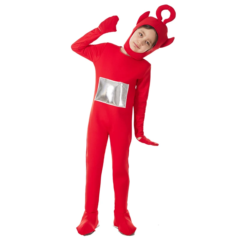 Необычный детский взрослый комбидресс Teletubbies Забавный костюм Po Laa-Laa дипсии тинки