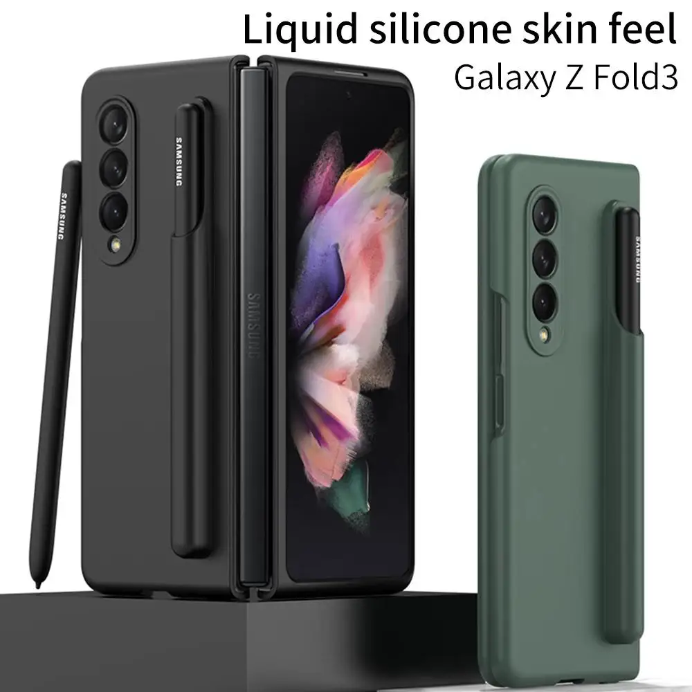 

liquid silicon case for Samsung galaxy z fold 3 cover ultral-thin matte shockproof shell for Samsung z fold 3 case liquid silic